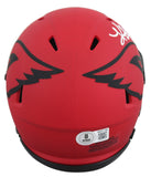 Cardinals Kurt Warner Signed Rave Speed Mini Helmet W/ Case BAS Witnessed 2