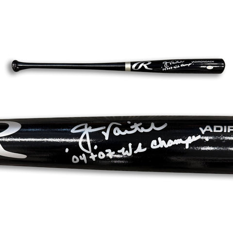 Jason Varitek Autographed Boston Red Sox 2004 World Series Signed Bat JSA COA