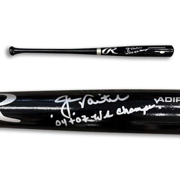 Jason Varitek Autographed Boston Red Sox 2004 World Series Signed Bat JSA COA