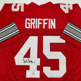 Autographed/Signed Archie Griffin Ohio State Red College Jersey BAS COA