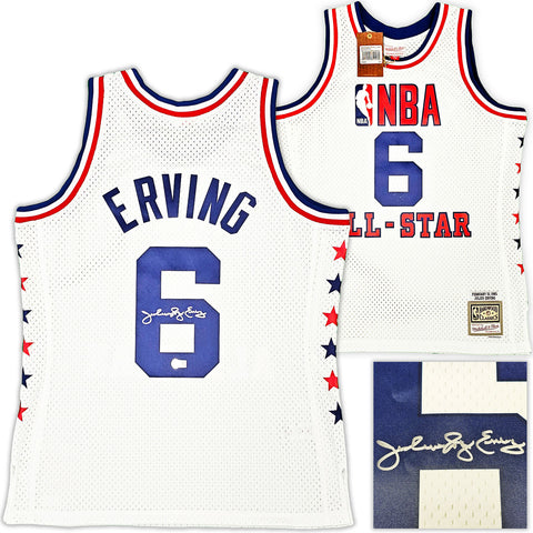 76ERS JULIUS DR. J ERVING SIGNED M&N 2-10-1985 HWC AS JERSEY L BECKETT 220409