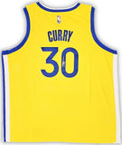 WARRIORS STEPHEN CURRY AUTOGRAPHED YELLOW NIKE SWINGMAN JERSEY SIZE 56 BECKETT