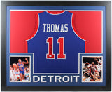 Isiah Thomas Signed Detroit Pistons 35"x 43" Framed Jersey (Beckett) 2xNBA Champ
