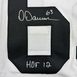 Autographed/Signed Dermontti Dawson HOF 12 Pittsburgh White Jersey JSA COA