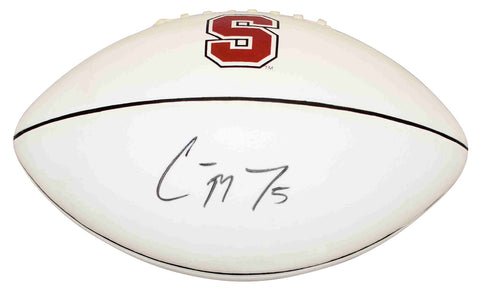CHRISTIAN McCAFFREY SIGNED STANFORD CARDINAL NIKE WHITE LOGO FOOTBALL BECKETT