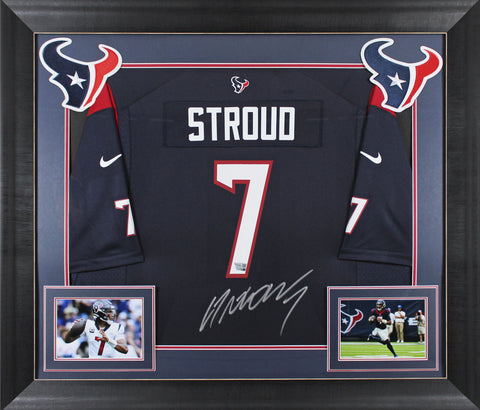 Texans C.J. Stroud Authentic Signed Navy Blue Nike Game Framed Jersey Fanatics