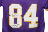 Randy Moss Autographed Pro Style Purple XL Jersey Straight Cash Homie BAS 29992