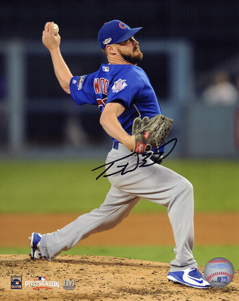 Travis Wood Signed Chicago Cubs 2016 Postseason Pitching 8x10 Photo - (SS COA)