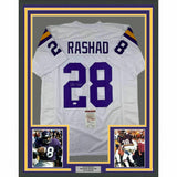 FRAMED Autographed/Signed AHMAD RASHAD 33x42 Minnesota White Jersey JSA COA Auto