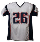 Sony Michel Autographed/Signed Pro Style White XL Jersey BAS 22631