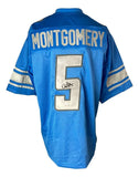 David Montgomery Detroit Signed Light Blue Football Jersey BAS
