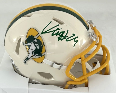 Packers XAVIER McKINNEY Signed Riddell RETRO Speed Mini Helmet AUTO - JSA