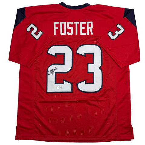 Autographed/Signed Arian Foster Houston Red Football Jersey Beckett BAS COA