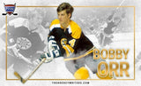 Bobby Orr Signed 14x18 Boston Bruin Matted Photo Display (Orr COA) w/Gordie Howe