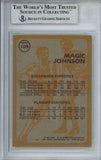 Magic Johnson Signed 1981-82 Topps #W109 Trading Card Beckett Slab 37683