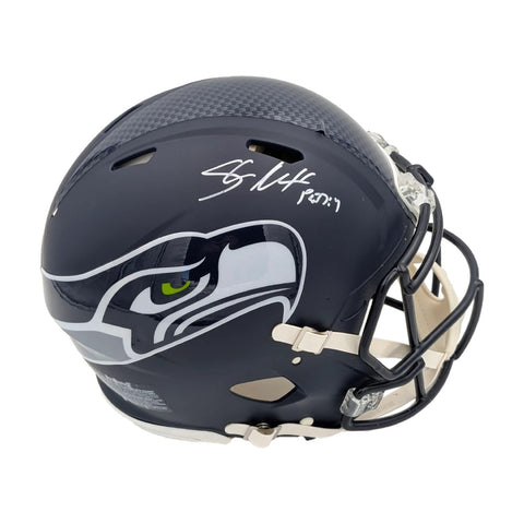 Shaun Alexander Autographed Seattle Seahawks Authentic Full Size Helmet - JSA