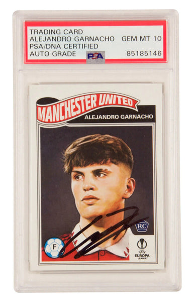 Alejandro Garnacho Signed 2023 Topps Living UCL Set Rookie Card - PSA 10