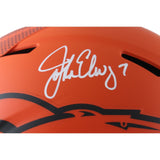 John Elway Autographed Denver Broncos Pro Rave Helmet Beckett Witness 55252