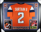 PATRICK SURTAIN II (Broncos orange SKYLINE) Signed Auto Framed Jersey Beckett