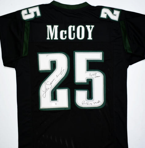 LeSean McCoy Signed Black Pro Style Jersey w/ 11,102 Rushing Yards- BA W Holo