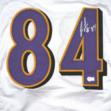 Jermaine Lewis Autographed White Pro Style Jersey - Beckett W Hologram *Silver