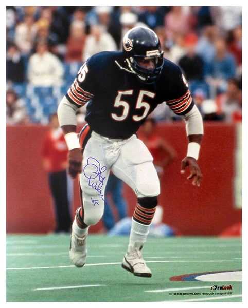Otis Wilson Signed Chicago Bears Navy Jersey Action 16x20 Photo - (SCHWARTZ COA)