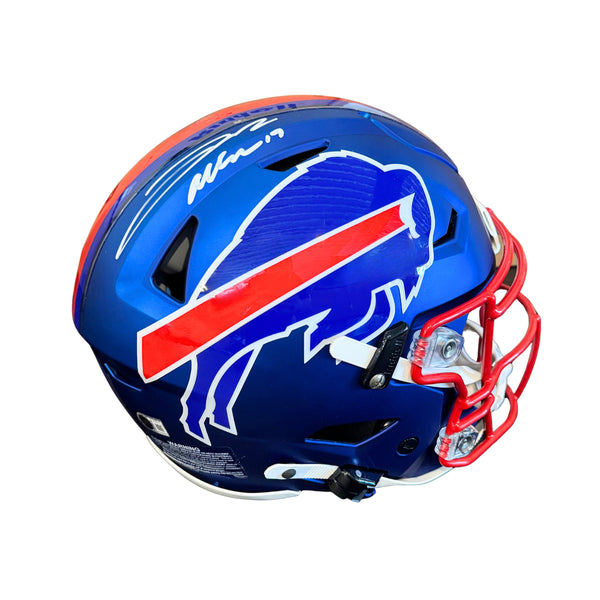 JOSH ALLEN SIGNED BUFFALO BILLS F/S BLUE EXCLUSIVE SPEEDFLEX HELMET BECKETT QR