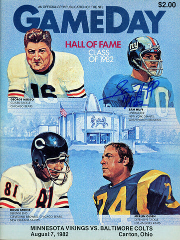 Sam Huff Autographed/Signed 1982 Gameday Magazine Beckett 38057