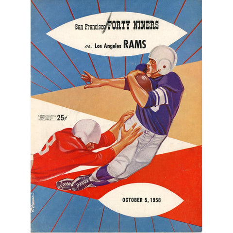 San Francisco 49ers vs. Los Angeles Ram 10/5/1958 Gameday Program NFL 59275