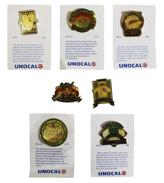 Athletics History Collector Pin Set Un-signed 2