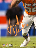 Jonah Elliss Autographed 8x10 Broncos Photo (Retro Orange Jersey) BAS COA