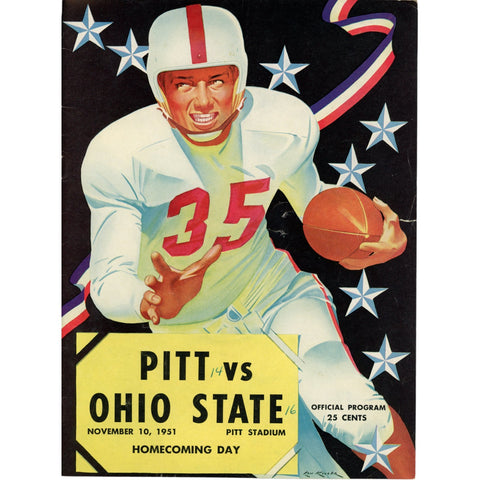 Ohio State Buckeyes vs Pittsburgh Panthers 11/10/1951 Gameday Magazine 59326