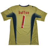 Autographed/Signed Gianluigi Buffon Italy Gold Futbol Jersey Beckett COA