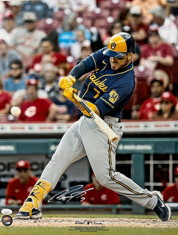 Milw Brewers Catcher VICTOR CARATINI Signed 16x20 Photo #2 AUTO - JSA