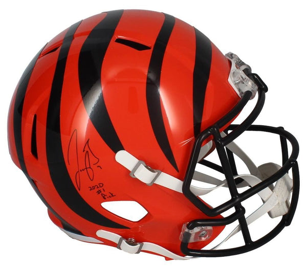 Joe Burrow Autographed Bengals Full Size Replica Helmet w/Inscription - Fanatics