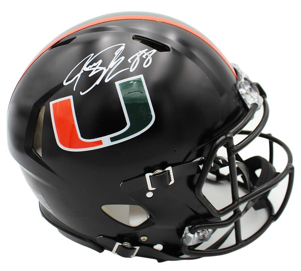 Jeremy Shockey Signed Miami Hurricanes Speed Authentic Black NCAA Helmet