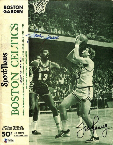 Frank Ramsey and Sam Jones Signed Sport News Magazine BAS Y19817