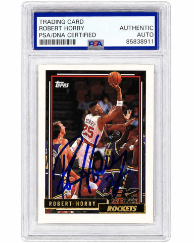Robert Horry Signed Rockets 1992 Topps GOLD Rookie Basketball Card #308 -PSA/DNA