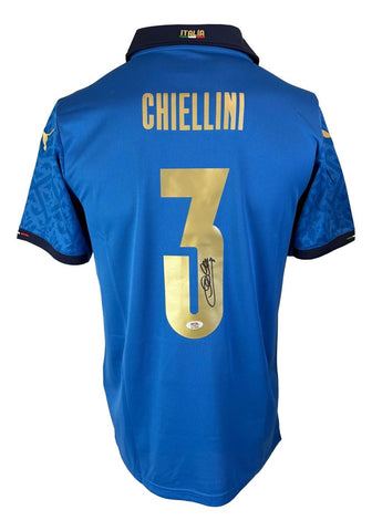 Giorgio Chiellini Signed Italy Blue Puma Soccer Jersey PSA/DNA