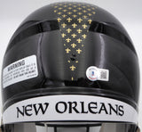 Drew Brees Autographed Alternate Black Full Size Helmet Saints Beckett W717760
