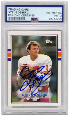 Steve Deberg Signed Chiefs 1989 Topps Football Card #349 - (PSA Encapsulated)