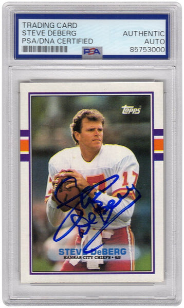 Steve Deberg Signed Chiefs 1989 Topps Football Card #349 - (PSA Encapsulated)