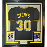 Framed Autographed/Signed Paul Skenes 35x39 Pittsburgh Black Jersey JSA COA