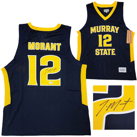 MURRAY STATE RACERS JA MORANT AUTOGRAPHED JERSEY SIZE XL BECKETT QR 210857