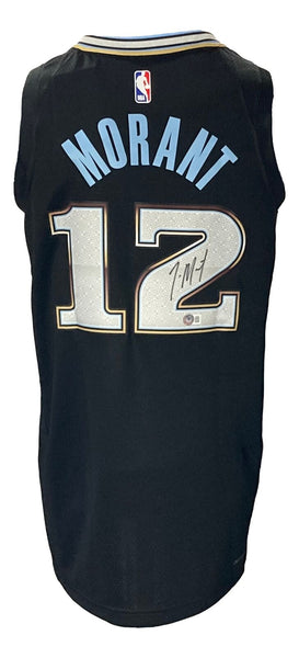 Ja Morant Signed Memphis Grizzlies Black Nike Swingman LG Jersey BAS