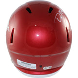 Dre Greenlaw Autographed Arkansas Razorbacks F/S Helmet Beckett Witness 54647