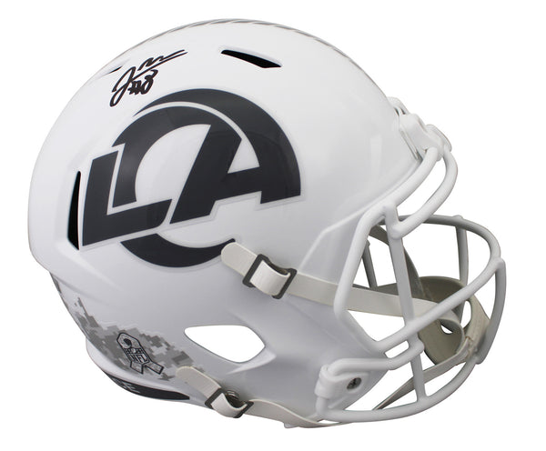 Rams Jared Verse Signed Salute To Service III Full Size Speed Rep Helmet BAS Wit