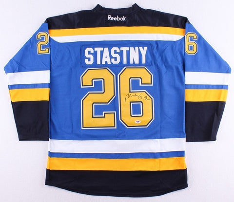 Paul Stastny Signed St. Louis Blues Jersey (PSA/DNA) Son of Peter Stastny