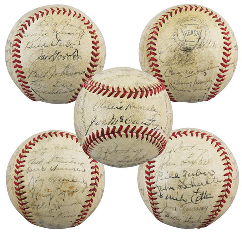 1943 Yankees (28) Dickey, Gordon, McCarthy +25 Signed Oal Baseball BAS #AE13372