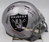 DJ D.J. Turner Autographed Raiders Mini Helmet Just Win Baby Beckett 2W133251